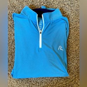 Rhoback 1/4 zip XL - Blue and Teal/Green